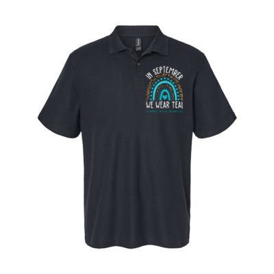 In Sep Tember We Wear Teal Ovarian Cancer Awareness Month Softstyle Adult Sport Polo