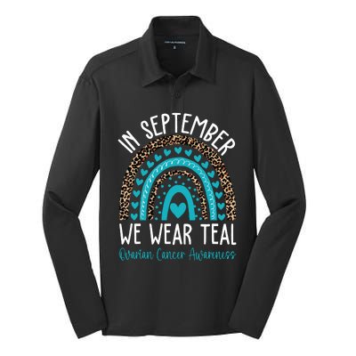 In Sep Tember We Wear Teal Ovarian Cancer Awareness Month Silk Touch Performance Long Sleeve Polo