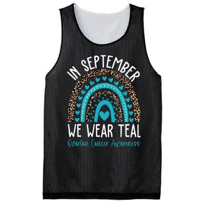 In Sep Tember We Wear Teal Ovarian Cancer Awareness Month Mesh Reversible Basketball Jersey Tank