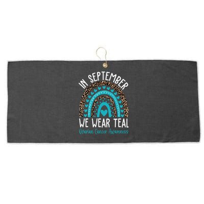 In Sep Tember We Wear Teal Ovarian Cancer Awareness Month Large Microfiber Waffle Golf Towel