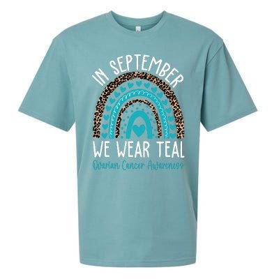 In Sep Tember We Wear Teal Ovarian Cancer Awareness Month Sueded Cloud Jersey T-Shirt