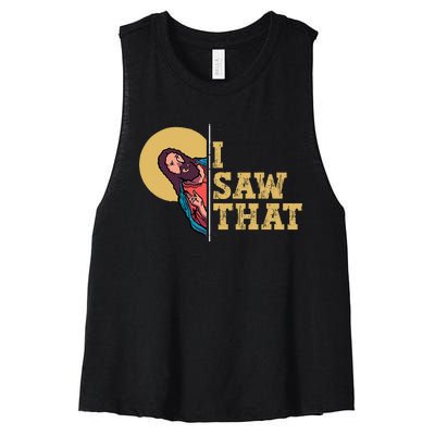 I Saw That Jesus Funny Christian Design Easter Women's Racerback Cropped Tank