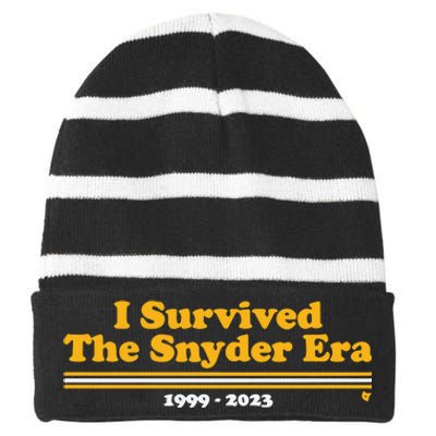 I Survived The Snyder Era Washington D.C. Football Striped Beanie with Solid Band