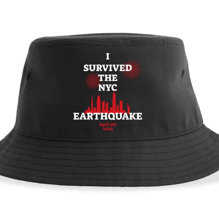 I Survived The Nyc Earthquake 5th April 2024 Sustainable Bucket Hat