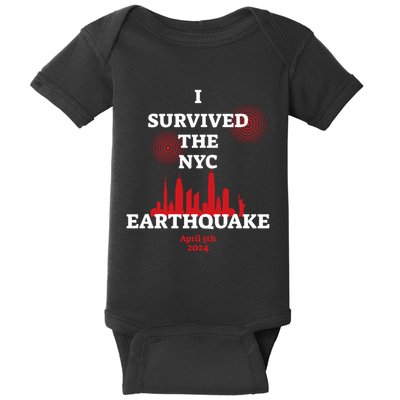 I Survived The Nyc Earthquake 5th April 2024 Baby Bodysuit
