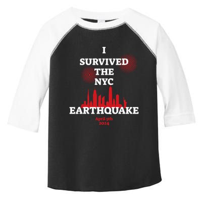 I Survived The Nyc Earthquake 5th April 2024 Toddler Fine Jersey T-Shirt