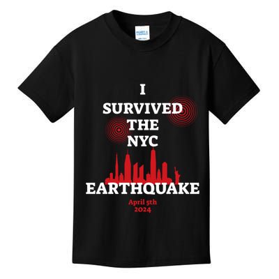 I Survived The Nyc Earthquake 5th April 2024 Kids T-Shirt