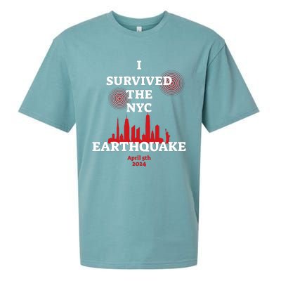 I Survived The Nyc Earthquake 5th April 2024 Sueded Cloud Jersey T-Shirt