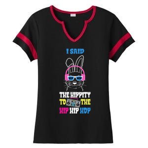 I Said The Hippity To The Hip Hop Bunny Funny Ladies Halftime Notch Neck Tee