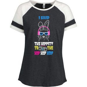 I Said The Hippity To The Hip Hop Bunny Funny Enza Ladies Jersey Colorblock Tee