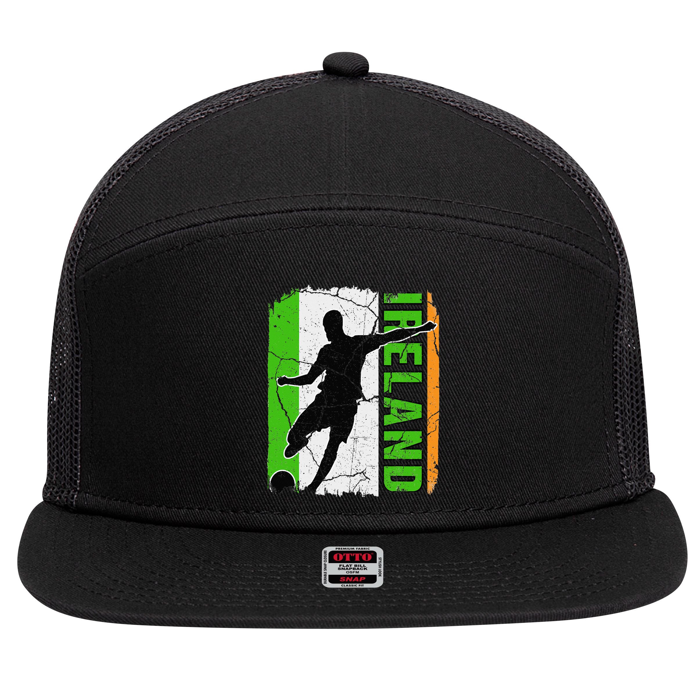 Ireland Soccer Team Irish Flag Jersey Football Fans 7 Panel Mesh Trucker Snapback Hat