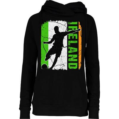 Ireland Soccer Team Irish Flag Jersey Football Fans Womens Funnel Neck Pullover Hood