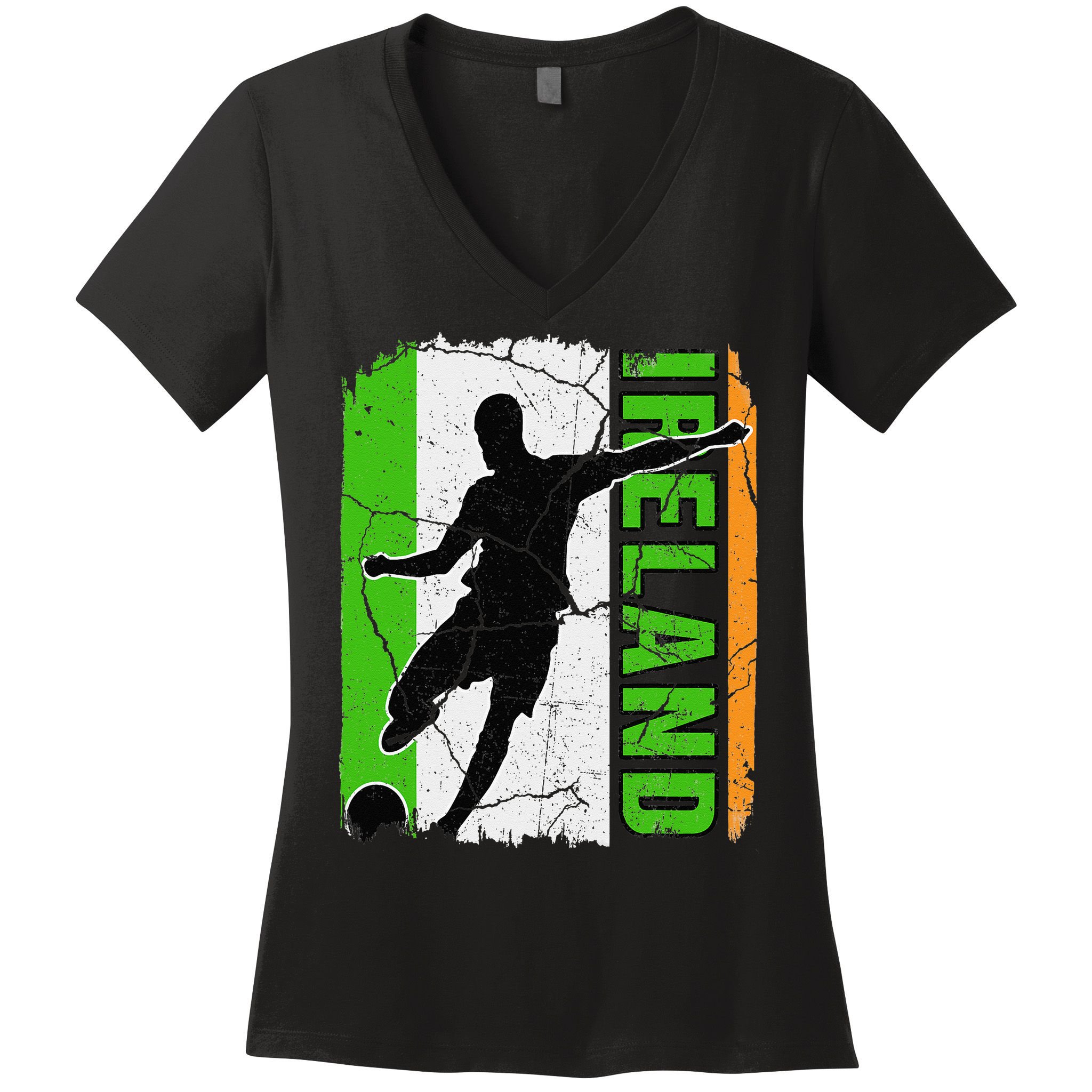 Ireland Soccer Team Irish Flag Jersey Football Fans Women's V-Neck T-Shirt