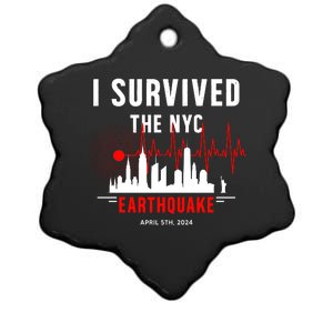 I Survived The Nyc Earthquake 5th April 2024 Ceramic Star Ornament