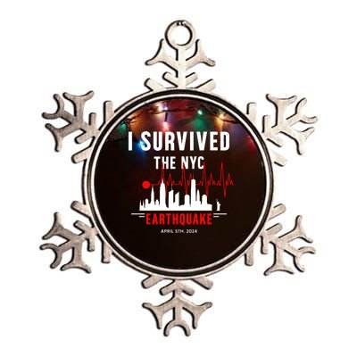 I Survived The Nyc Earthquake 5th April 2024 Metallic Star Ornament