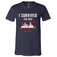 I Survived The Nyc Earthquake 5th April 2024 V-Neck T-Shirt