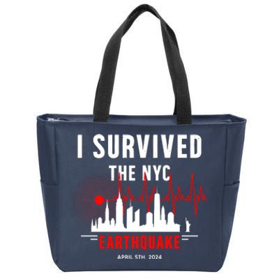 I Survived The Nyc Earthquake 5th April 2024 Zip Tote Bag