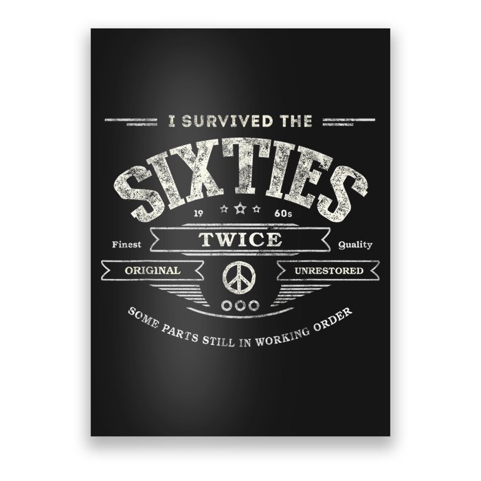 I SURVIVED The SIXTIES TWICE Built In 60s 70th 60th Birthday Poster