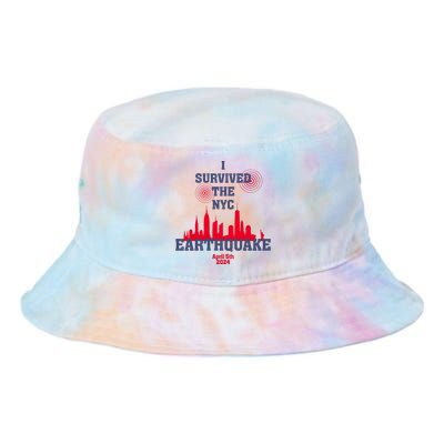 I Survived The Nyc Earthquake 5th April 2024 Tie Dye Newport Bucket Hat