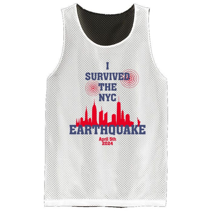 I Survived The Nyc Earthquake 5th April 2024 Mesh Reversible Basketball Jersey Tank