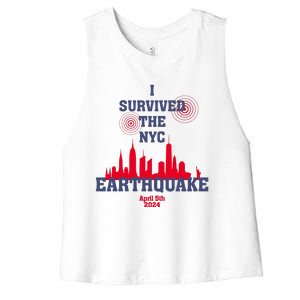 I Survived The Nyc Earthquake 5th April 2024 Women's Racerback Cropped Tank