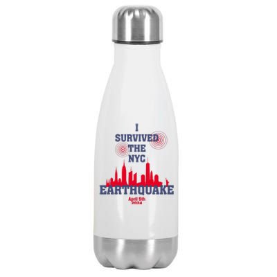 I Survived The Nyc Earthquake 5th April 2024 Stainless Steel Insulated Water Bottle