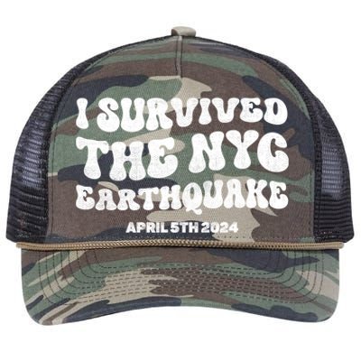 I Survived The Nyc Earthquake April 5th 2024 Retro Rope Trucker Hat Cap