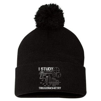 I Study Triggernometry Gun Pom Pom 12in Knit Beanie