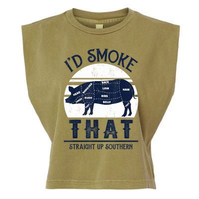 Id Smoke That Straight Up Southern Pig Vintage Garment-Dyed Women's Muscle Tee