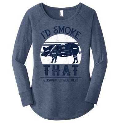 Id Smoke That Straight Up Southern Pig Vintage Women's Perfect Tri Tunic Long Sleeve Shirt