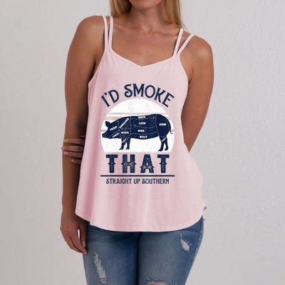 Id Smoke That Straight Up Southern Pig Vintage Women's Strappy Tank