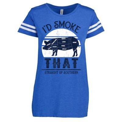 Id Smoke That Straight Up Southern Pig Vintage Enza Ladies Jersey Football T-Shirt