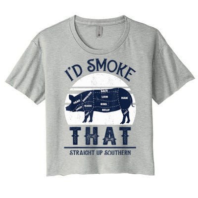 Id Smoke That Straight Up Southern Pig Vintage Women's Crop Top Tee