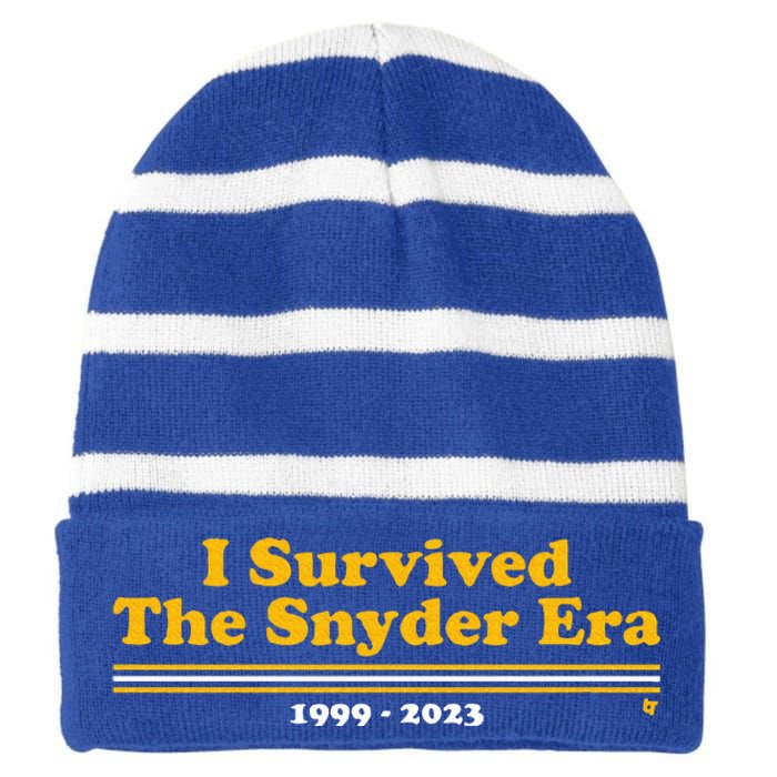 I Survived The Snyder Era Washington D.C. Football Striped Beanie with Solid Band