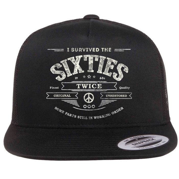 I SURVIVED The SIXTIES TWICE Built In 60s 70th 60th Birthday Flatbill Hat