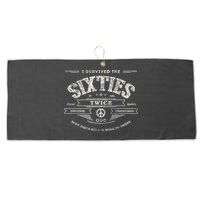 I SURVIVED The SIXTIES TWICE Built In 60s 70th 60th Birthday Large Microfiber Waffle Golf Towel