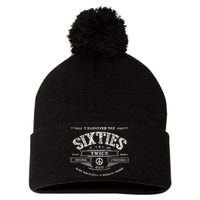I SURVIVED The SIXTIES TWICE Built In 60s 70th 60th Birthday Pom Pom 12in Knit Beanie
