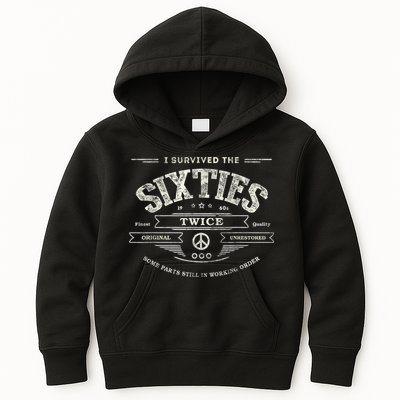 I SURVIVED The SIXTIES TWICE Built In 60s 70th 60th Birthday Kids Hoodie