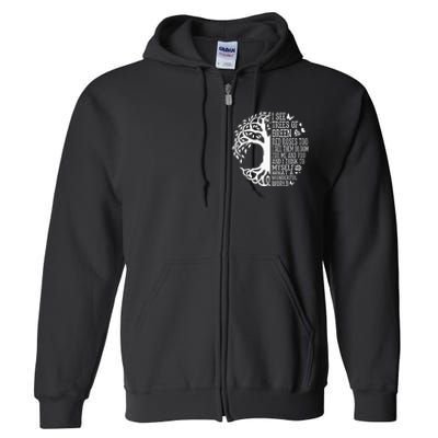 I See Trees Of Green Red Roses Too What A Wonderful World Full Zip Hoodie