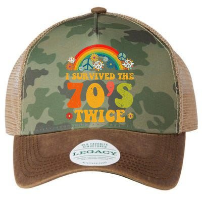 I Survived the 70s Twice Funny 90th Birthday Retro Legacy Tie Dye Trucker Hat