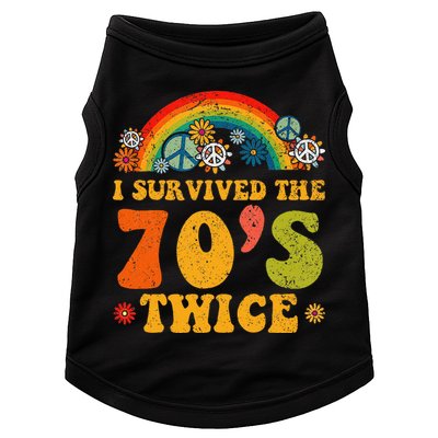 I Survived the 70s Twice Funny 90th Birthday Retro Doggie Tank