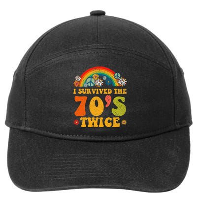I Survived the 70s Twice Funny 90th Birthday Retro 7-Panel Snapback Hat