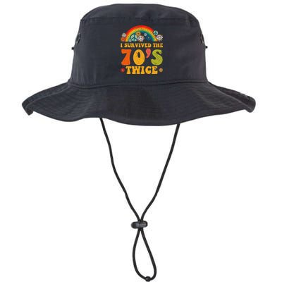 I Survived the 70s Twice Funny 90th Birthday Retro Bucket Hat