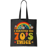 I Survived the 70s Twice Funny 90th Birthday Retro Bag