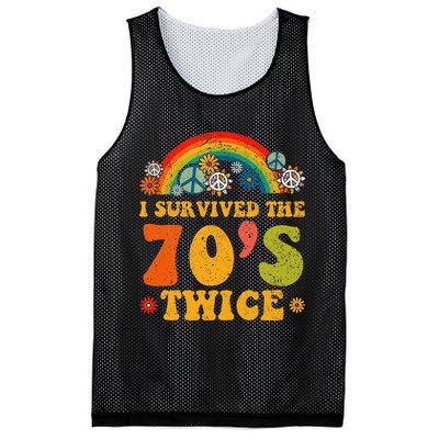 I Survived the 70s Twice Funny 90th Birthday Retro Mesh Reversible Basketball Jersey Tank