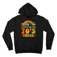 I Survived the 70s Twice Funny 90th Birthday Retro Tall Hoodie