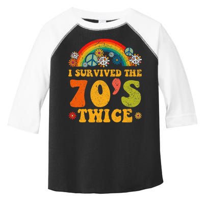 I Survived the 70s Twice Funny 90th Birthday Retro Toddler Fine Jersey T-Shirt