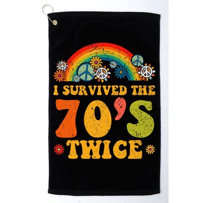 I Survived the 70s Twice Funny 90th Birthday Retro Golf Towel