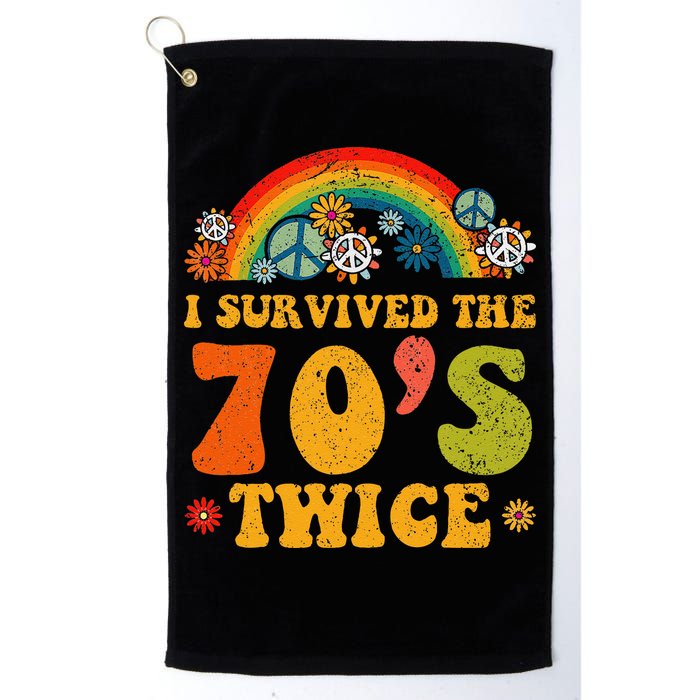 I Survived the 70s Twice Funny 90th Birthday Retro Golf Towel