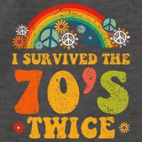 I Survived the 70s Twice Funny 90th Birthday Retro Vector Backpack